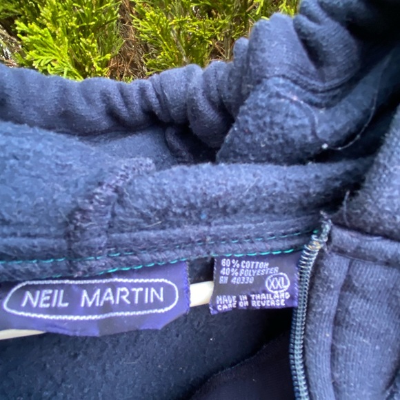 Vintage 1990s Neil Martin Color Block Plus size XXL Hoodie Quarter Zip Pullover - Picture 4 of 5